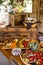 Rustic Vegetable, Cheese, Fruit Appetizer Display with Garnish