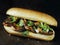 Rustic vietnamese bahn mi pork sandwich