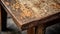 Rustic Vintage End Table With Natural Grain And Peeling Paint