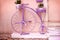 Rustic - vintage, outmoded purple bicycle