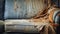 Rustic Vintage Twill Couch With Natural Grain And Peeling Paint
