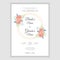 Rustic wedding invitation card with watercolor flower wreath