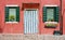 Rustic window with entrance, Burano island, Venice