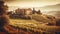 Rustic winery in Chianti region boasts panoramic autumn landscapes generated by AI