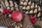 Rustic winter still life with apples