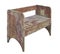 Rustic wood sitting bench isolated.