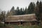 Rustic, wooden barn at countryside farm, old scandinatian stable