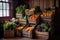 rustic wooden crates filled with freshly harvested produce