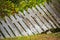 Rustic wooden fence fall is close