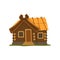 Rustic wooden log cabin vector Illustration on a white background