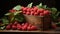 rustic wooden table adorned with plump