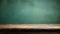 A rustic wooden table against a faded green backdrop.