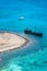 Rusting shipwreck at the seaside near The Balos lagoon