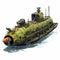 Rusting Submarine: Detailed Character Design Inspired By Colorful Moebius