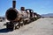 Rusting Vintage Steam Locomotive at The Cementerio de Trenes\\\' or Great Train Graveyard.