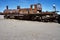 Rusting Vintage Steam Locomotive at The Cementerio de Trenes\\\' or Great Train Graveyard.