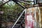 Rusty abandoned lift to the top of duga in Pripyat