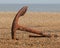 A rusty anchor on Aldeburgh beach