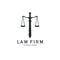 Rusty ancient sword and scale law firm logo template