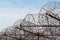 Rusty antennas of an old abandoned radio telescope