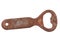 The Rusty bottle opener on white background