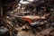 rusty car wreckage in a vintage junkyard setting