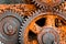 Rusty cogwheels background