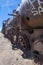 Rusty decayed train wrecks on the train cemetery near Uyuni