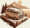 rusty dirt offroad 4x4 lifted vintage custom camper conversion jeep overlanding in mountain roads