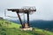 Rusty final station of the lift on the famous ski slope in Hruby Jesenik on the mountain Vysoka hole. Very run down station. A