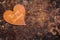 Rusty heart on rusty background, text for my darling