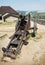 Rusty historic cannon, Trencin, Slovakia, weapons theme