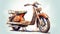 Rusty Iron Moped In Detailed Pen Stroke Style - 8k Resolution