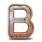 Rusty metal font Letter B 3D