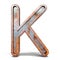 Rusty metal font Letter K 3D