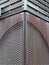 Rusty metal patterned cladding joined on a corner