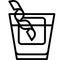 Rusty nail Cocktail icon, Alcoholic mixed drink vector