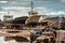 Rusty old boats on boatyard of Madalena-Pico-Azores