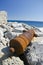 Rusty old cannon in Rhodes island near fort, Greece