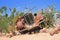 Rusty old car wreck namibia desert
