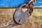 Rusty old large padlock