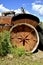 Rusty old tractor in a junkyard