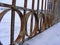 Rusty ornamental iron circles in the city, ancien architecture, detail of door