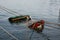 Rusty partially submerged boat in the sea during daytime