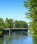 Rusty Railroad trestle over a river