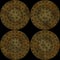 Rusty riveted round metal panels with many rivet joints seamless texture, detailed grungy metal. Detailed rust, dirt and scratches