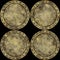 Rusty riveted round metal panels with rivet joints seamless texture, detailed grungy metal. Detailed rust, dirt and scratches,