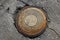 Rusty round manhole