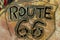 Rusty Route 66 Carved Metal sign