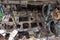 Rusty ruins of Russian warship sawed for scrap metal